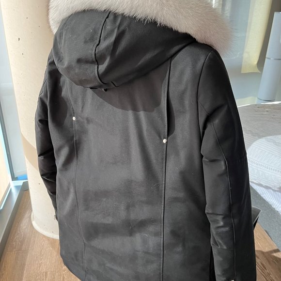 Moose Knuckles Stirling Fur Parka Size S Small (Black/White Fur) - Picture 4 of 8